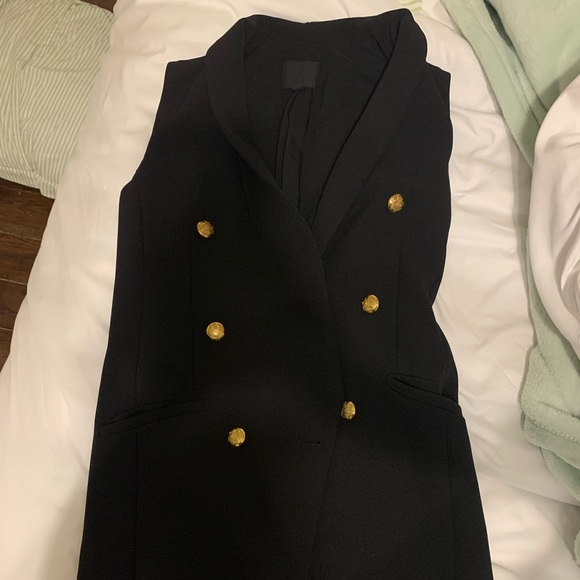 Intermix Black Edison Blazer Vest Dress - Picture 3 of 4